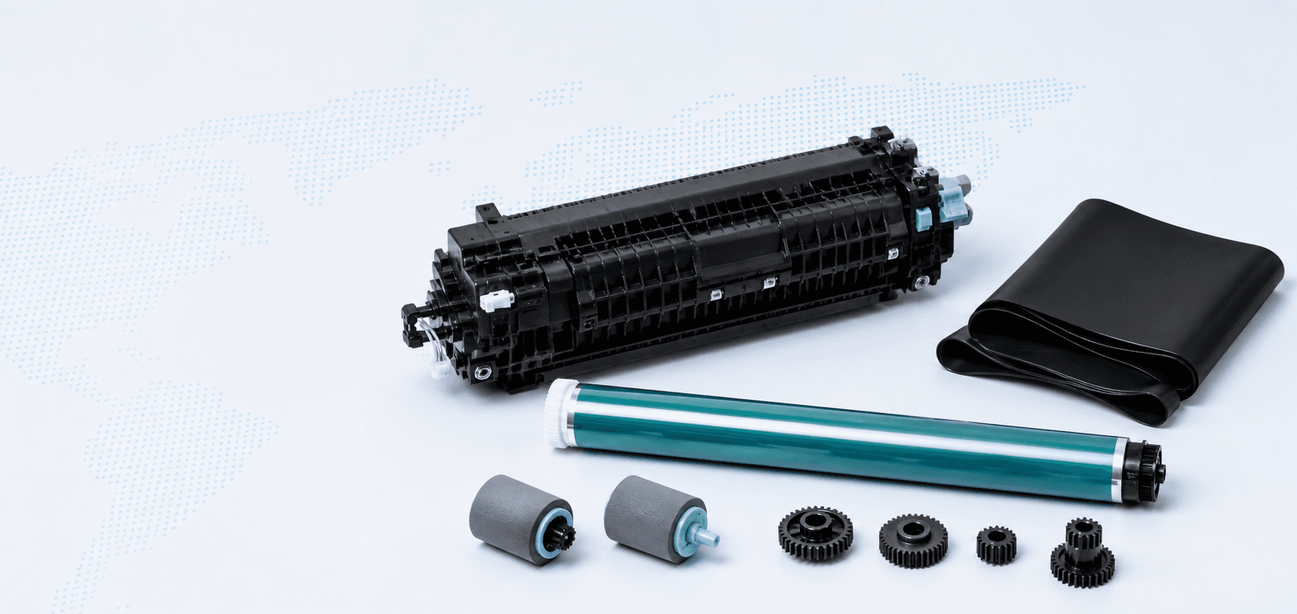 Printer fuser, drum, transfer belt and pickup roller parts